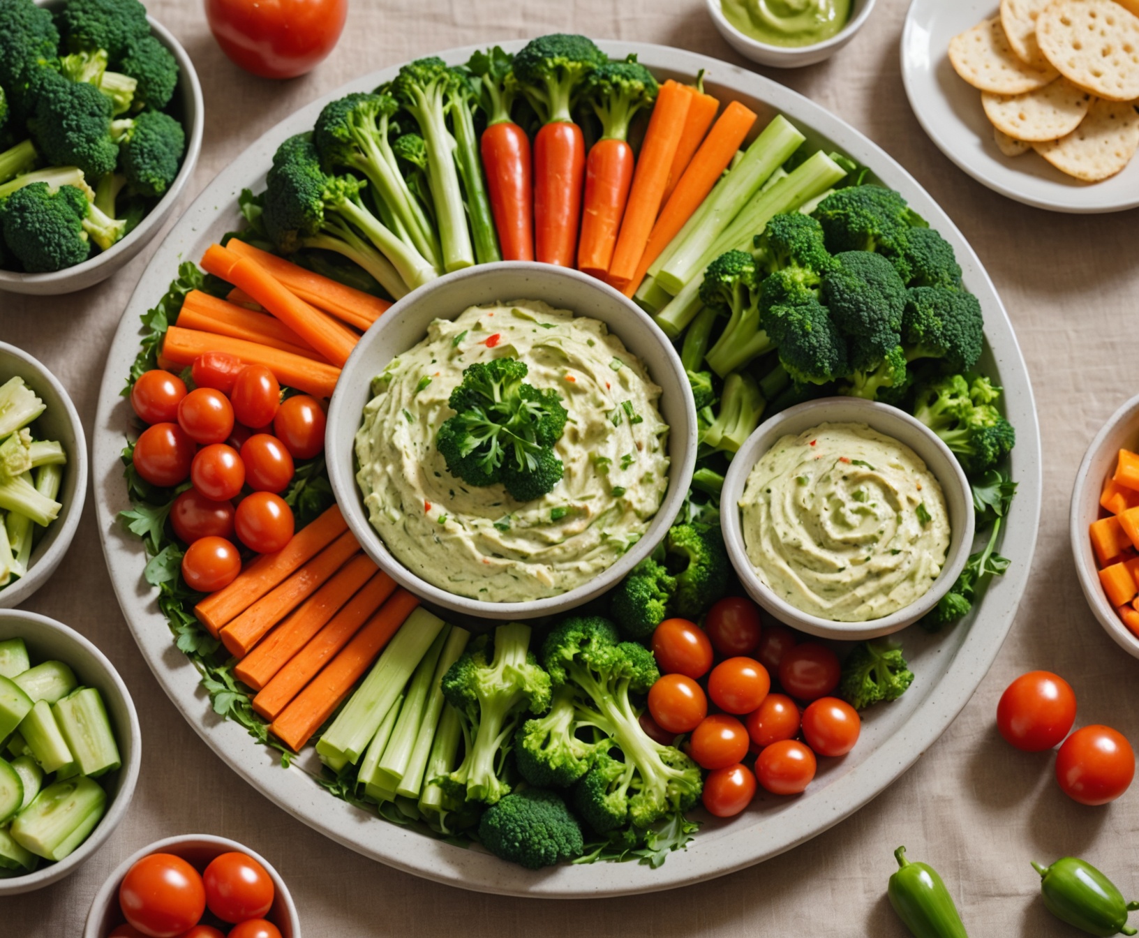 Fresh vegetable crudités